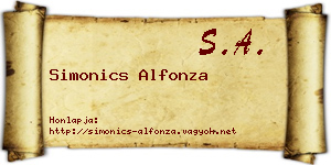 Simonics Alfonza névjegykártya